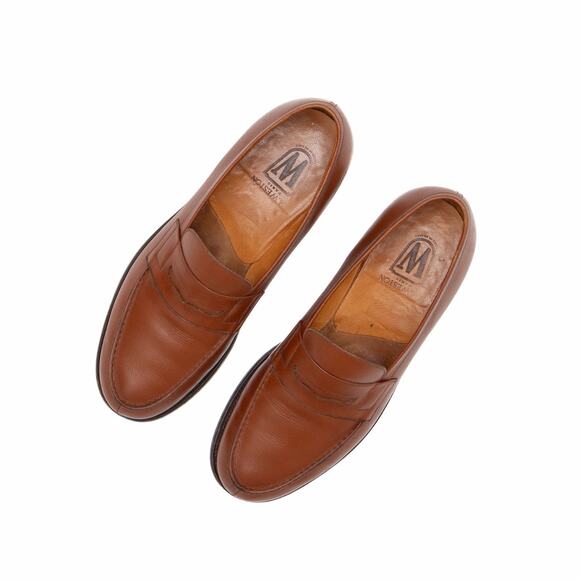 1k.$ J.M. Weston 180 Penny Loafers Brown Leather Handmade France UK 9.5 US 10.5E main image 10